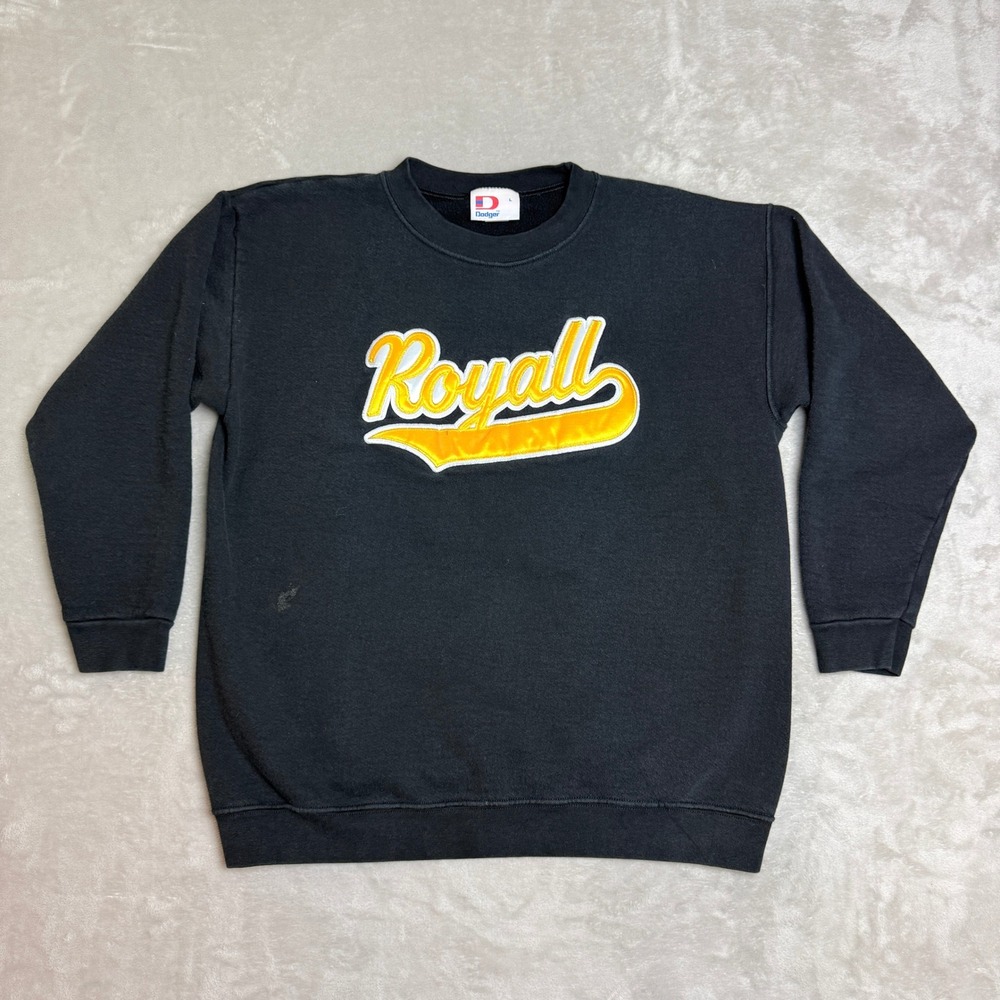 Vintage Dodger Sweatshirt Mens L Black Royall Panthers Heavyweight Crewneck 90s